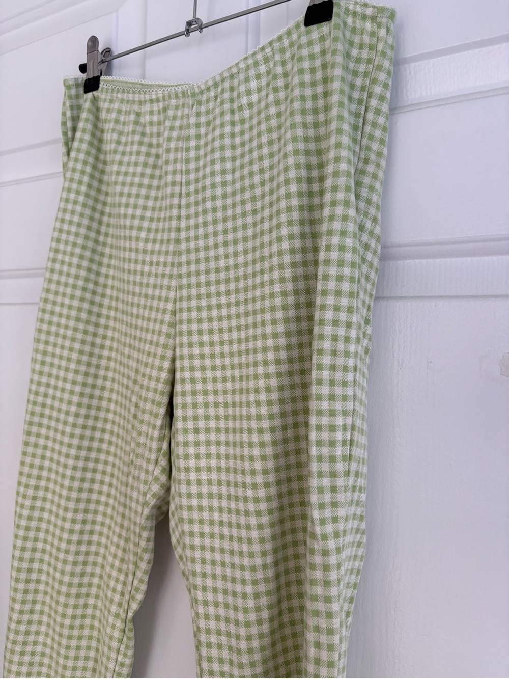 Gingham Capri Pants- Light Green - Picture 10 of 16